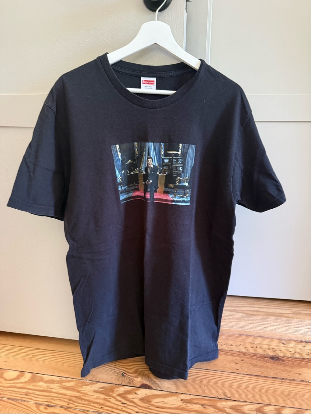 Supreme Scarface Black Graphic Photo Print Short Sleeve T-Shirt